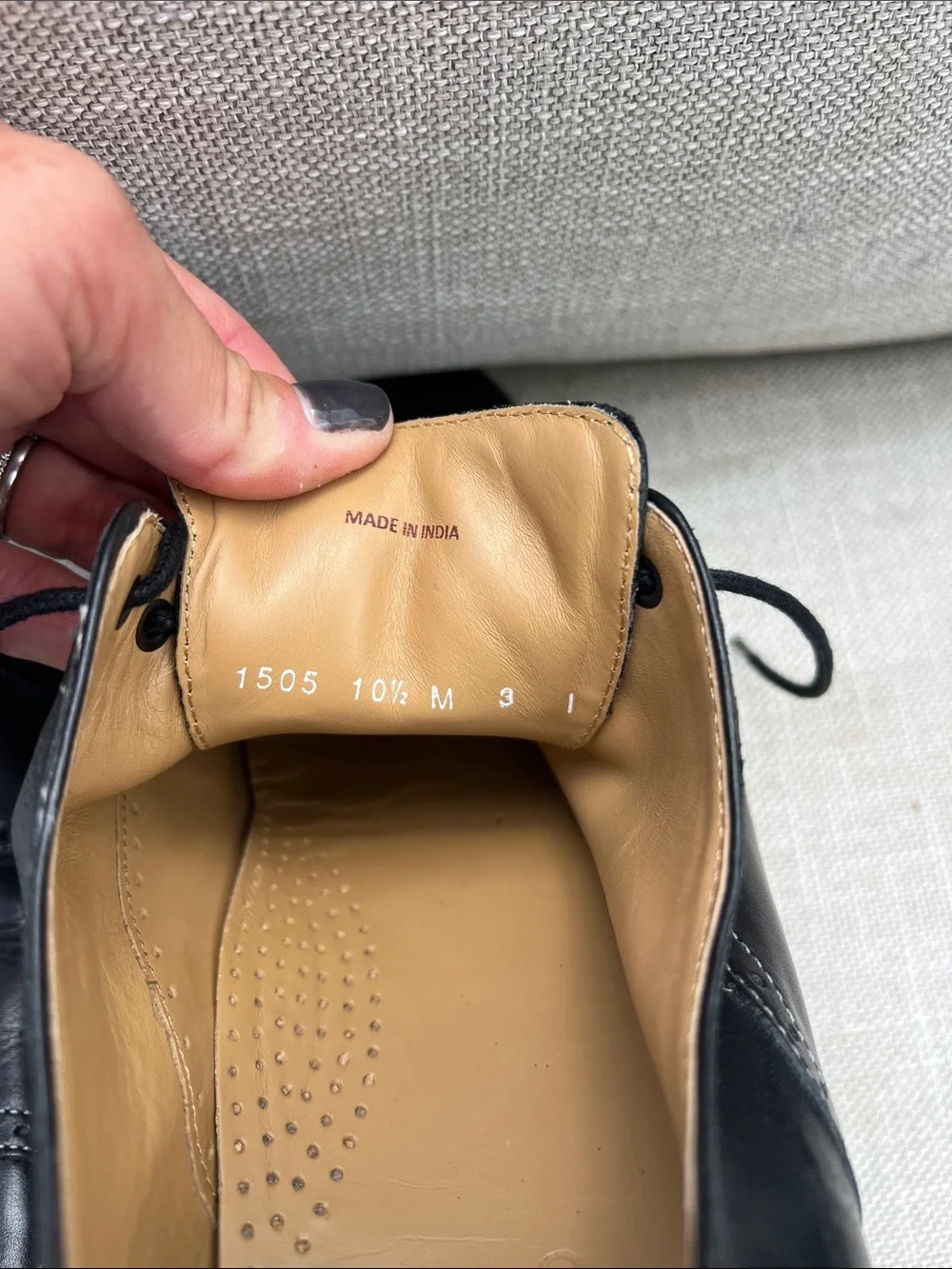 Cole Haan Black Leather Cap-Toe Oxford Dress Shoes